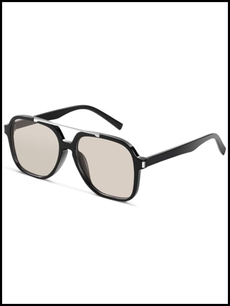 Retro Aviator Sunglasses Uv Protection Double Bridge Pilot Shades